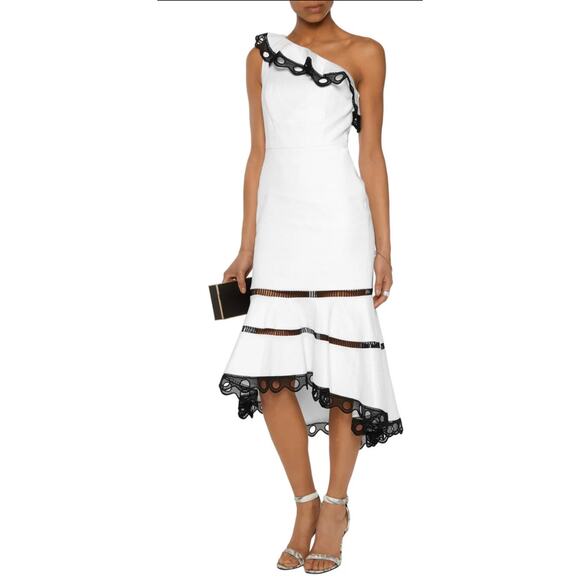 Alexis "Christie" dress with contrast scalloped lace trim size small (new) - Picture 5 of 10